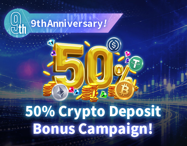 50% Crypto Deposit Bonus