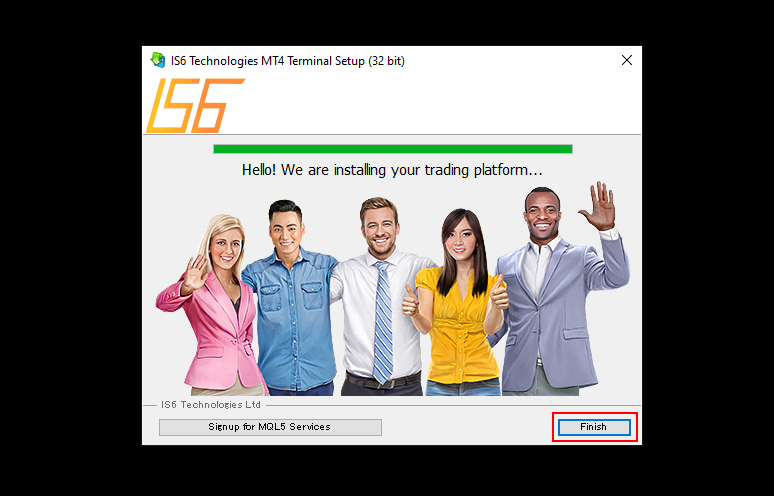 MT4 installation is now complete.