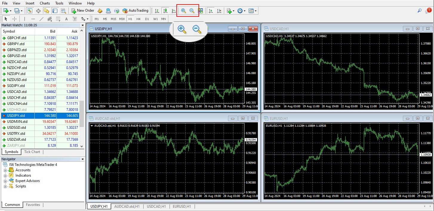 Zooming In and Out of the Chart: