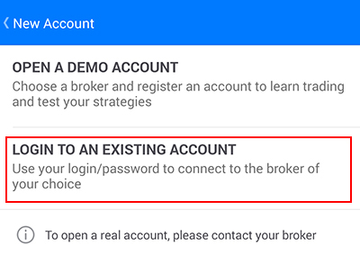 Log into an Existing Account