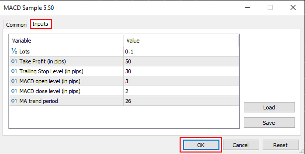 EA Parameters