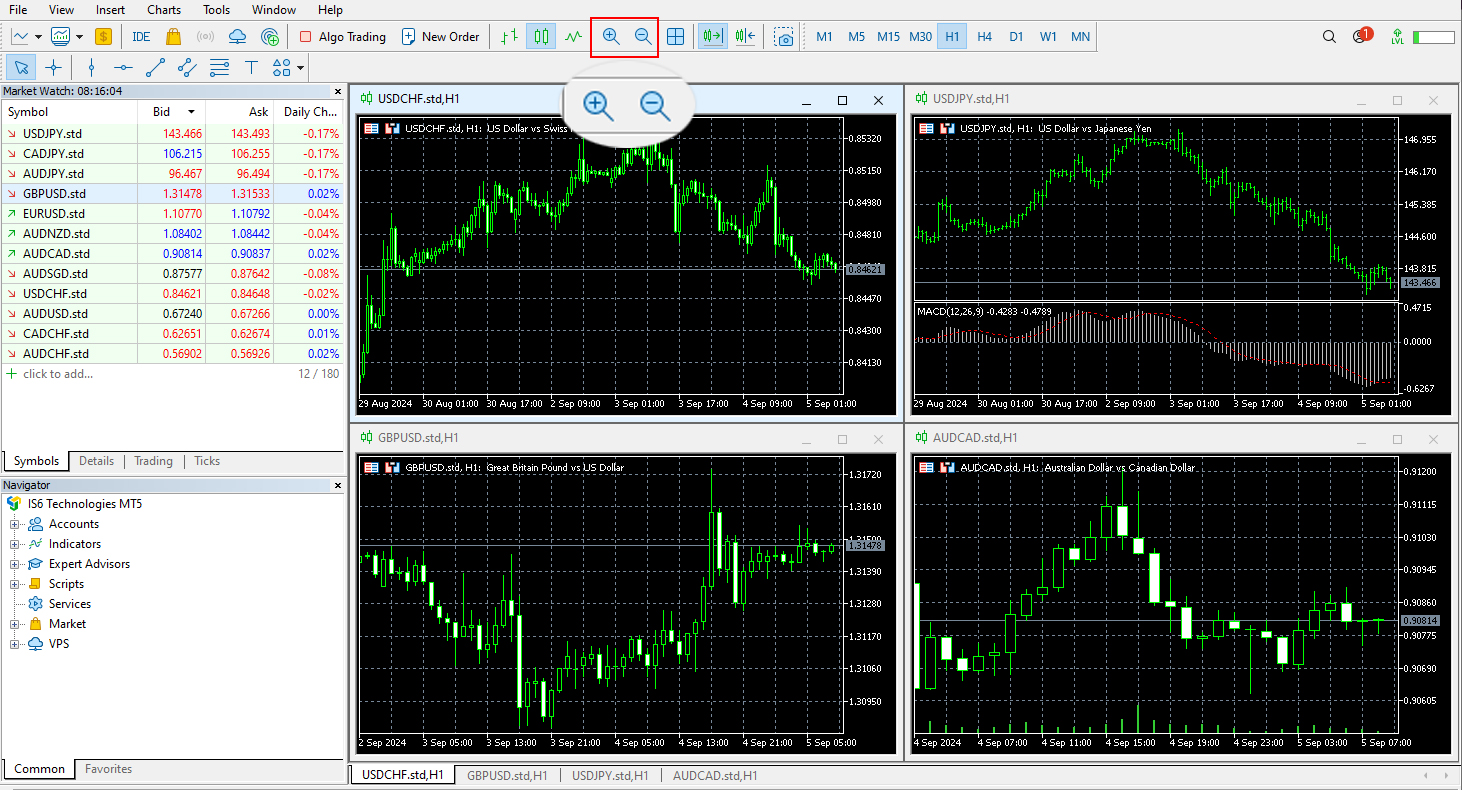 Zooming In and Out of the Chart