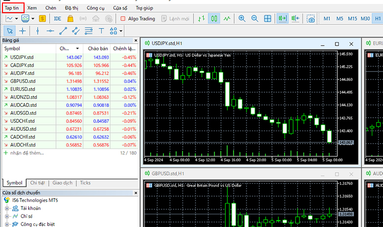 Màn hình MT5 1