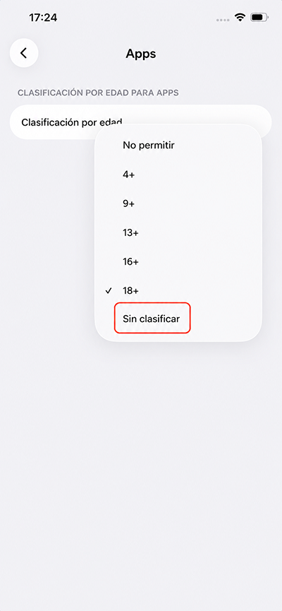 Seleccionar Unrated