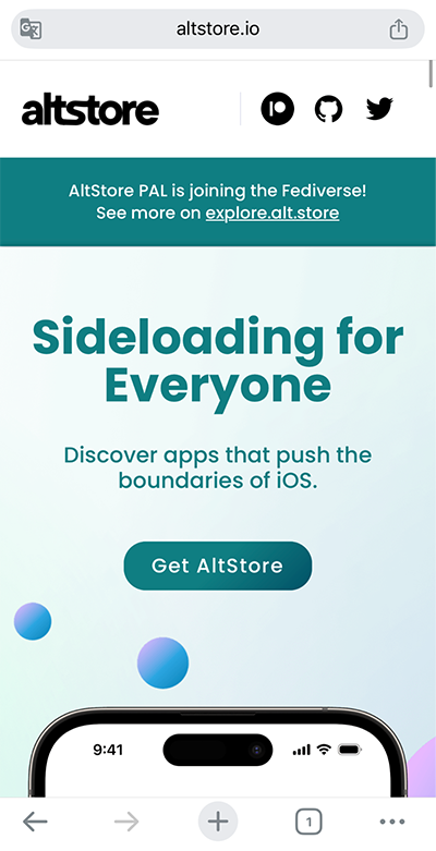 AltStore PALのダウンロードページを開く
