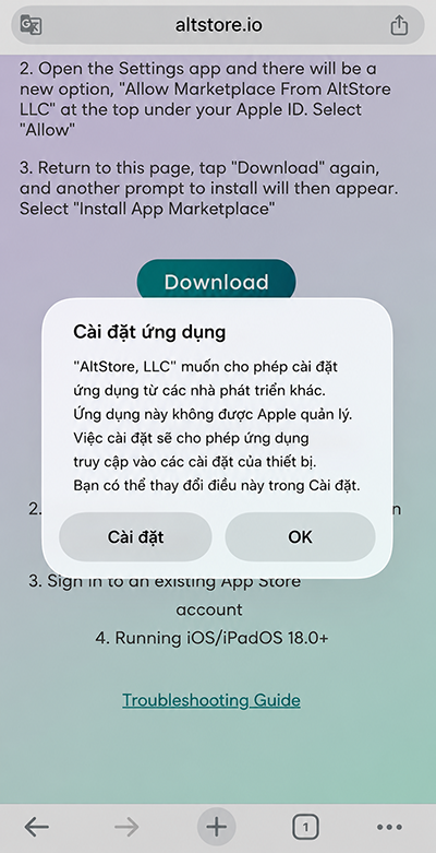 Mở Cài đặt
