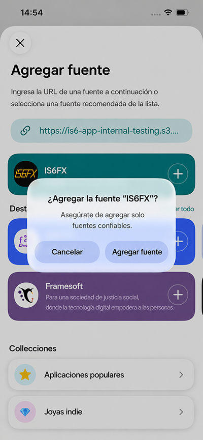 Instalar la aplicación IS6FX