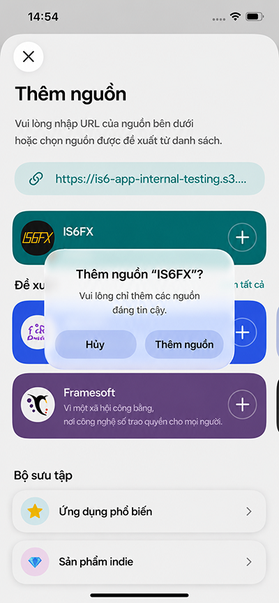 Cài đặt ứng dụng IS6FX