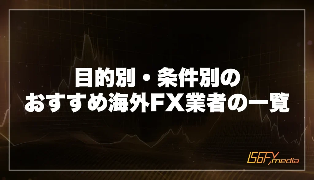 目的別・条件別のおすすめ海外FX業者の一覧