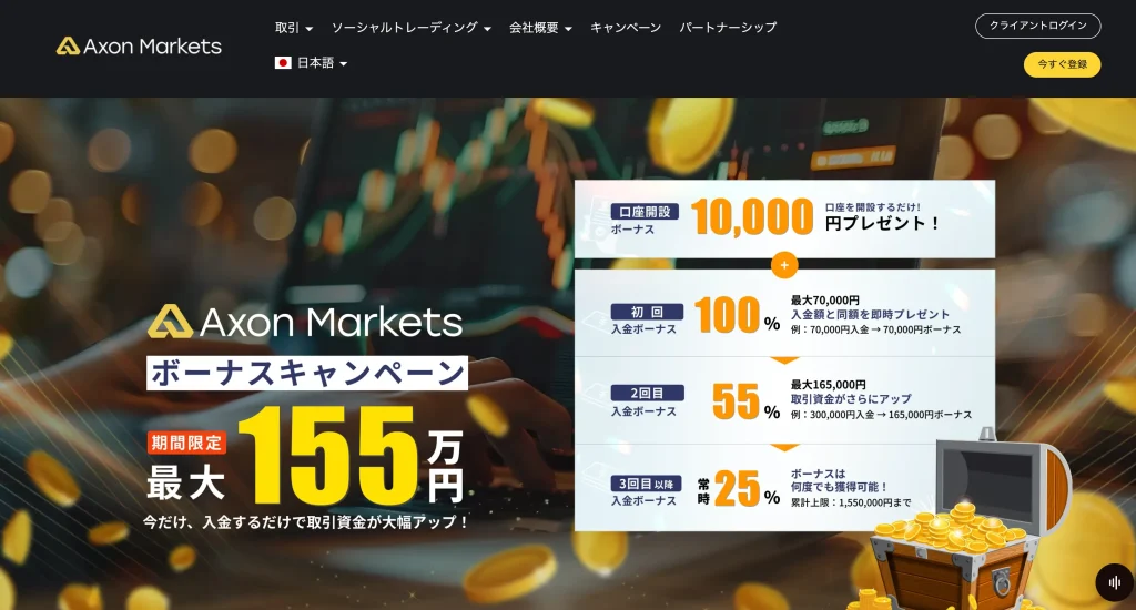 Axon Marketsの公式サイト画像