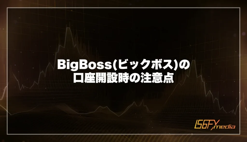 BigBoss(ビックボス)の口座開設時の注意点