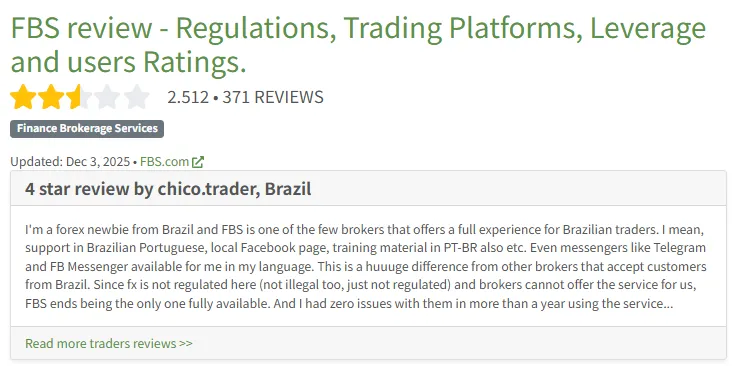 海外FX業者「FBS」のFPA評価・口コミページ