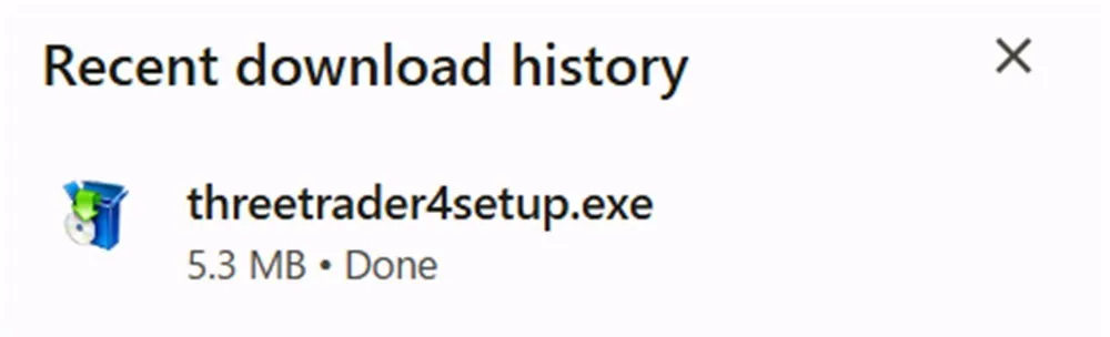 ThreeTrader(スリートレーダー)のプラットふぃーむダウンロード完了通知
