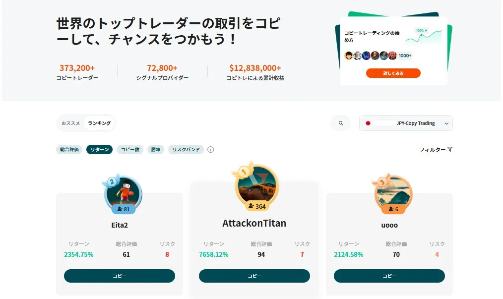 VantageTradingならコピートレードを使ったゴールド取引も可能