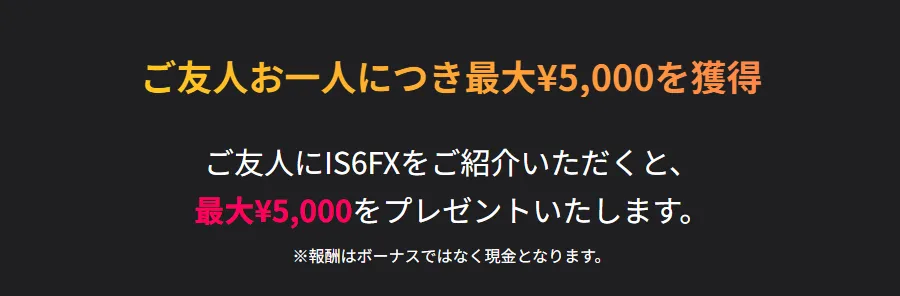 is6fxのお友達紹介キャンペーン