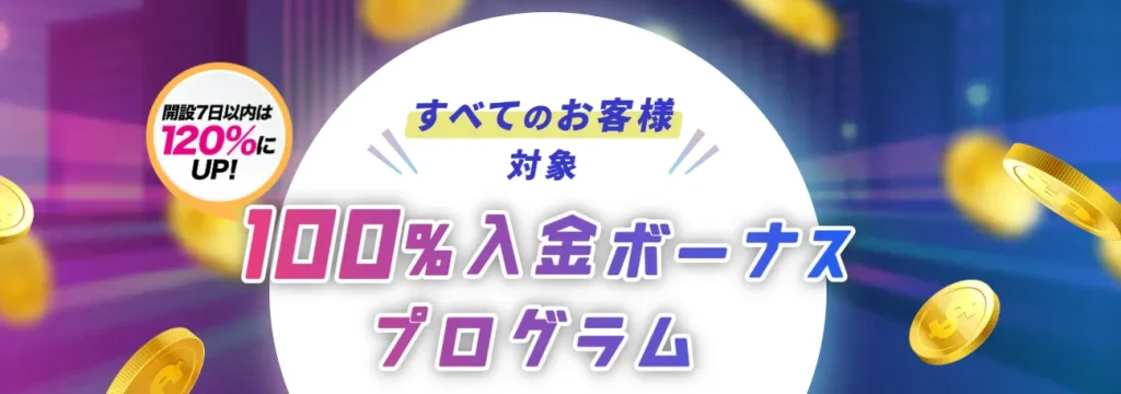 bigbossの最大120%入金ボーナス