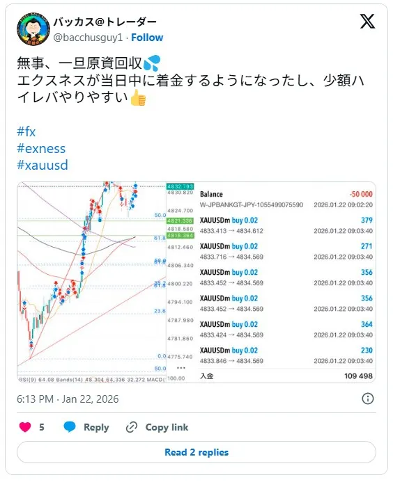 Exnessは少額ハイレバ取引をやりやすいとの口コミ