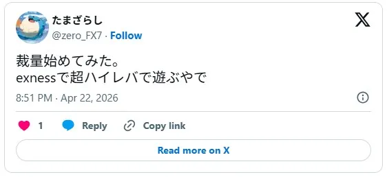 Exnessでハイレバ取引を楽しむFXトレーダーからの口コミ