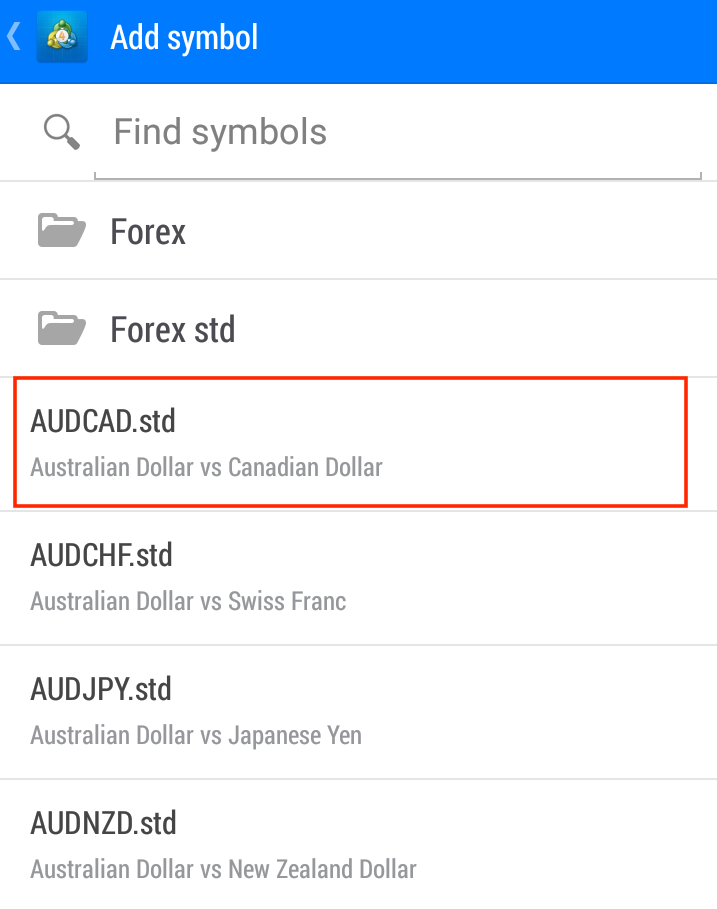  Select a trading currency pair and 