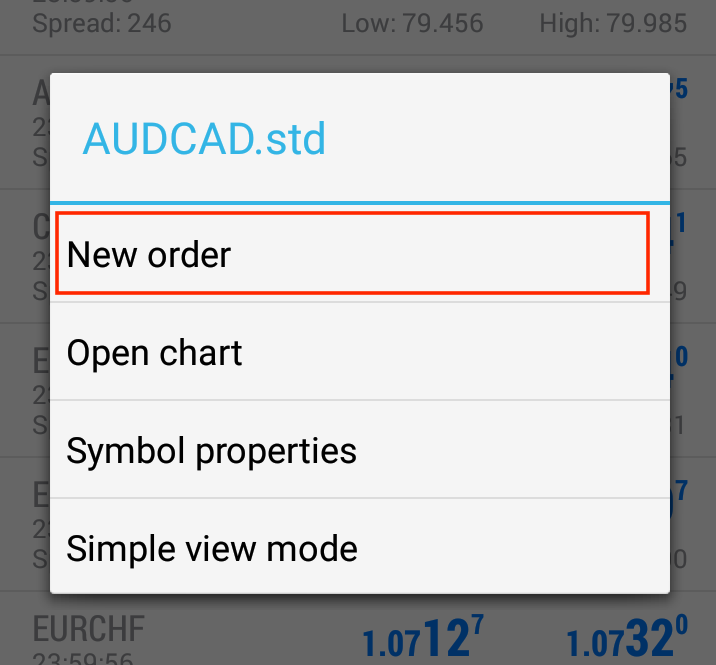  Currency pair displayed in quote 